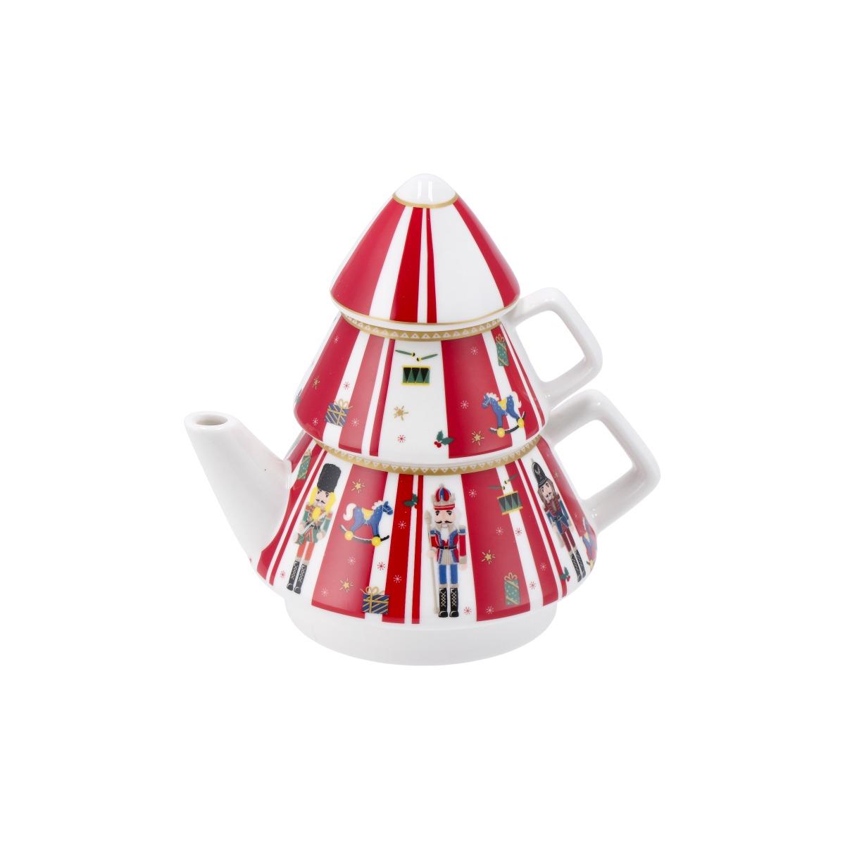 Teiera con tazza in porcellana New Bone China modello albero d12 x h17,5 cm