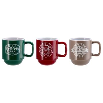 Set 3 tazze mug in ceramica 430 ml d9 x h11,5 cm