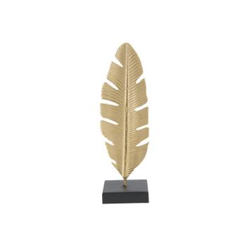 Scultura foglia c/porta candela glam cm 10x10x34 min 2