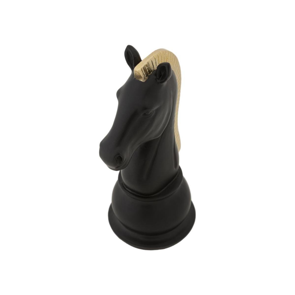 Cavallo nero e oro cm 10,5x8,5x19 min 2
