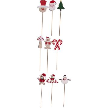 Set 3 decorazioni natalizie in mdf 5,5x23 cm