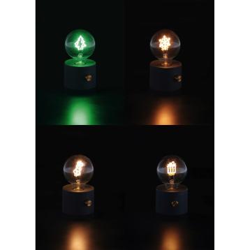 Lampada natalizia a LED decorativa in plastica e vetro funzionamento a pila 3AA  d9 x h16 cm
