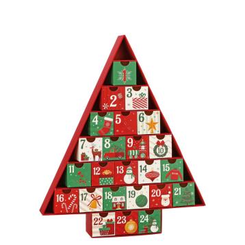Calendario dell'Avvento in cartone modello albero 32x5x h39 cm