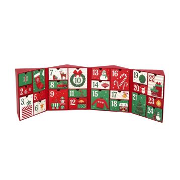 Calendario dell'Avvento in cartone pieghevole 24x16,5x h32,5 cm