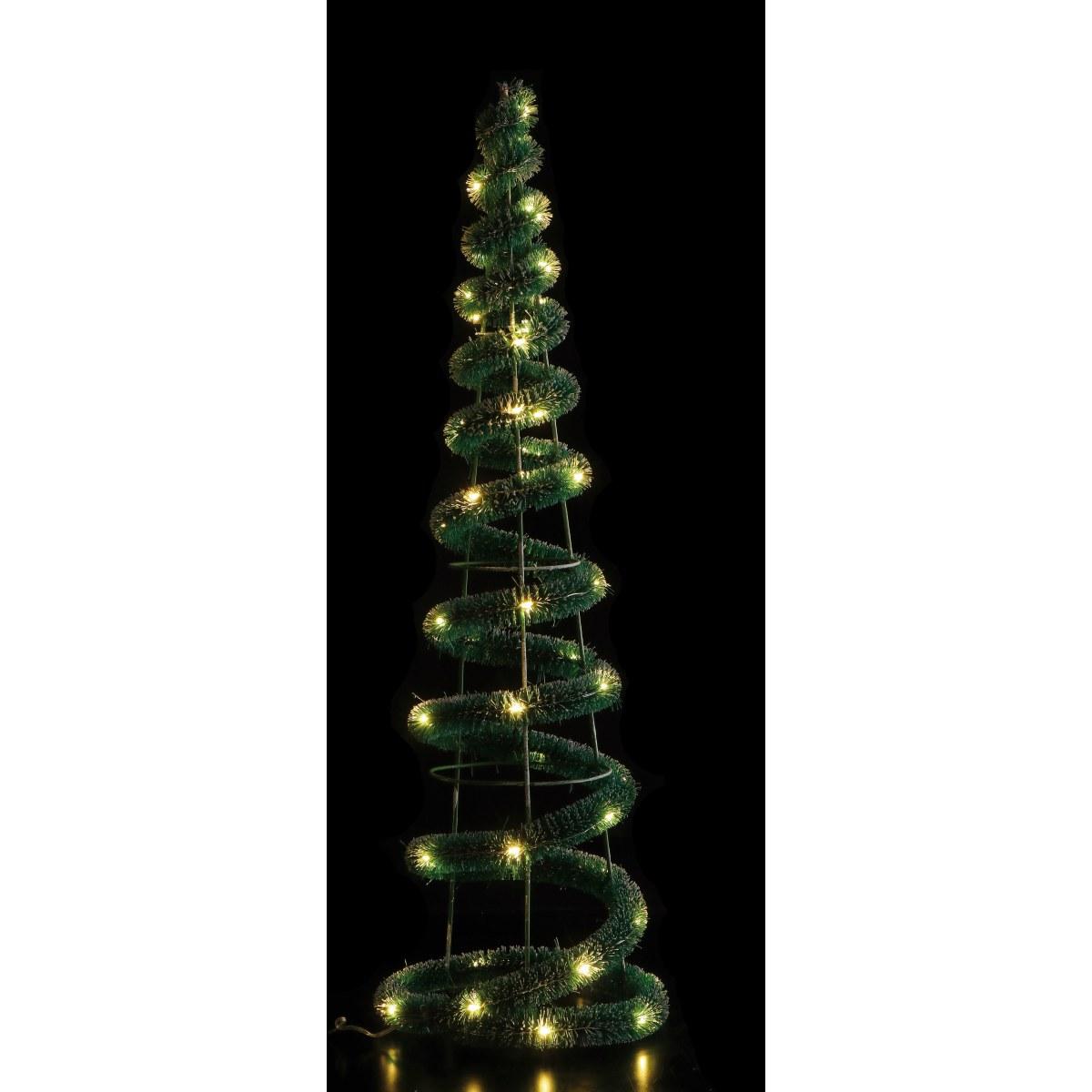 Albero in PE e ferro con 40 LED funzionamento a pila 3AA  d15 x h40 cm