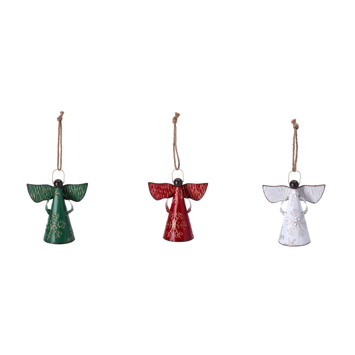 Decorazione natalizia in ferro da appendere modello angelo 29x29,5 cm