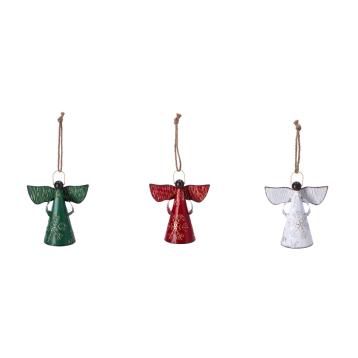 Decorazione natalizia in ferro da appendere modello angelo 29x29,5 cm