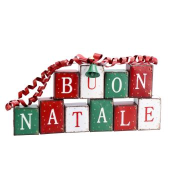 Decorazione in ferro modello scritta Buon Natale 64,5x6,5 cm