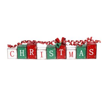 Decorazione in ferro modello scritta Christmas 8,5x6,5x h18 cm