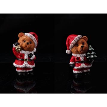 Orso in resina con 4 LED funzionamento a pila 2LR44 13,5x10x h19,5 cm