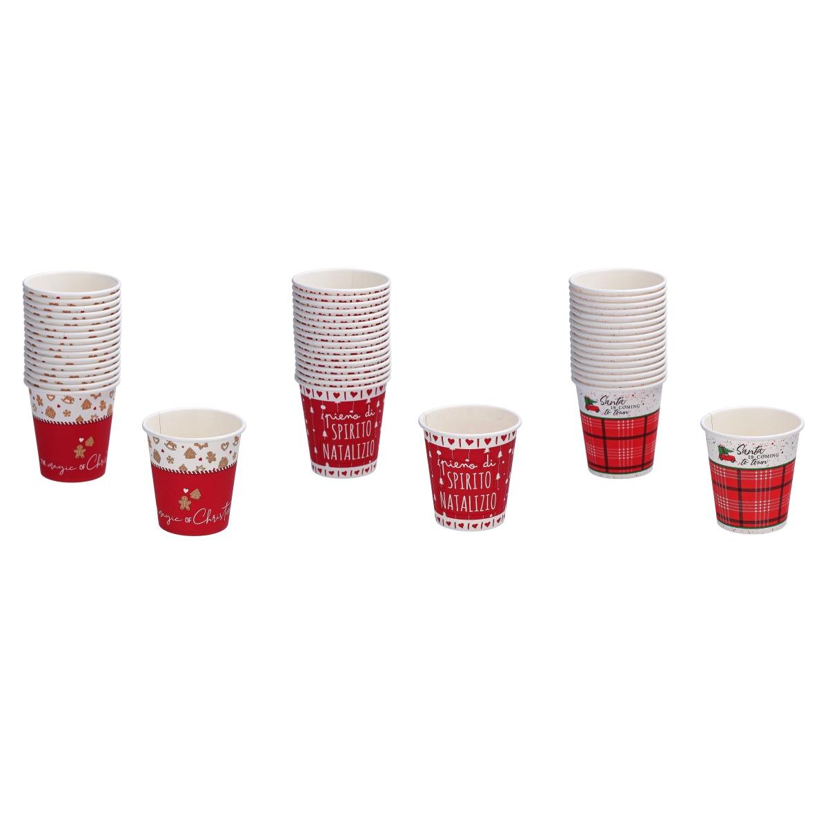Set 40 bicchieri natalizi monouso in carta 21 cl
