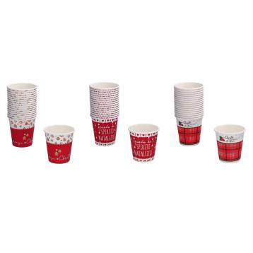 Set 40 bicchieri natalizi monouso in carta 21 cl
