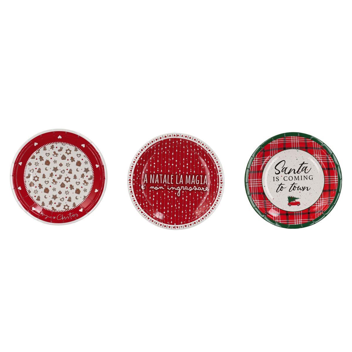 Set 12 piattini natalizi monouso in carta d18 cm
