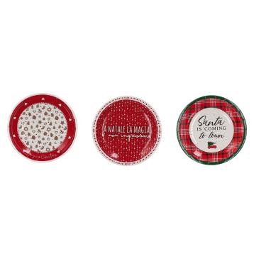 Set 12 piattini natalizi monouso in carta d18 cm