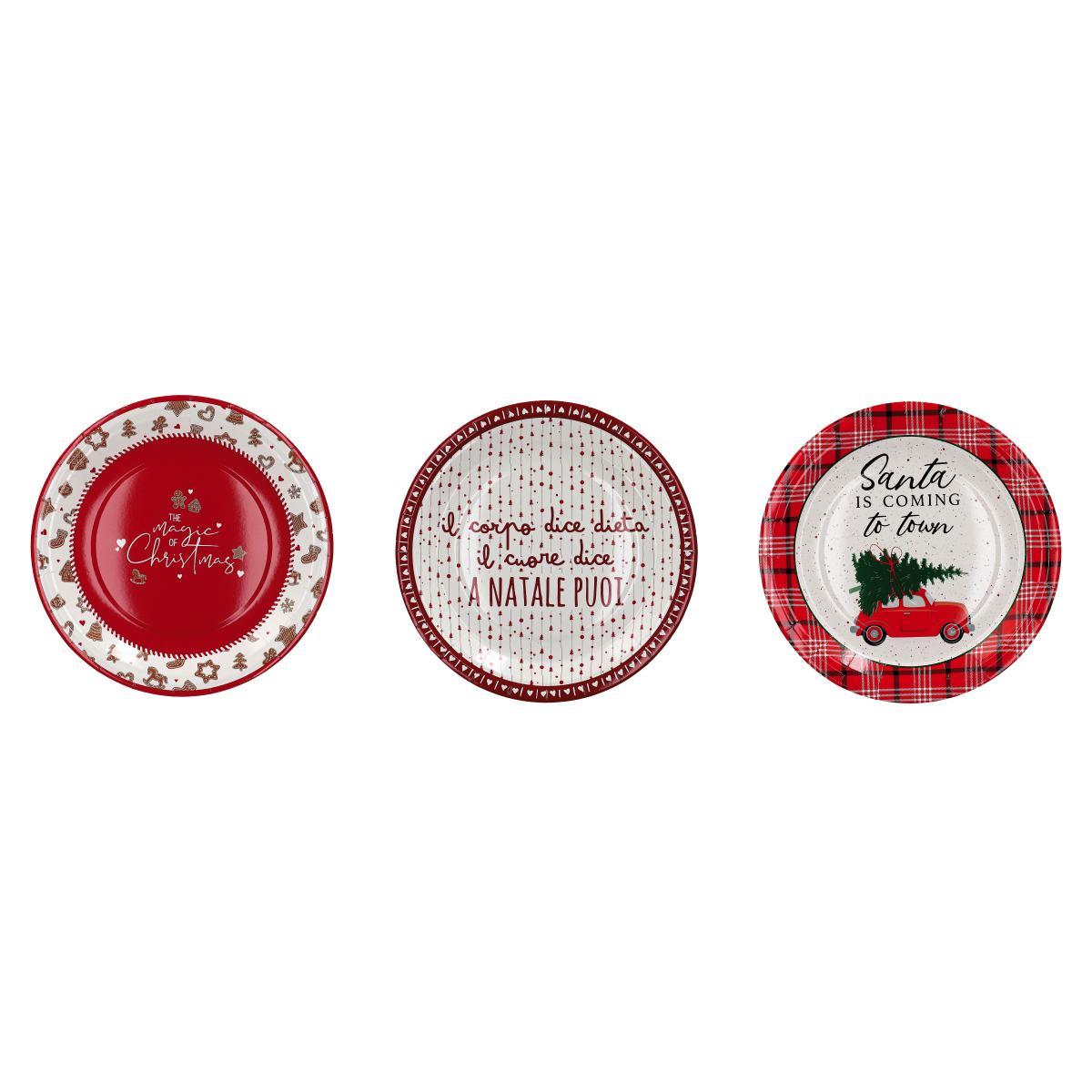 Set 12 piatti natalizi monouso in carta d23 cm
