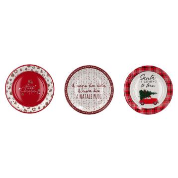 Set 12 piatti natalizi monouso in carta d23 cm