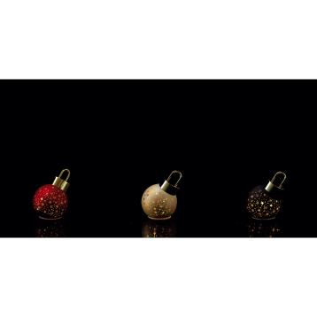 Pallina di Natale in vetro con 8 LED funzionamento a pila 2AAA d10 cm