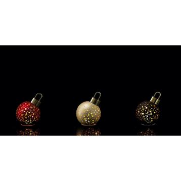 Pallina di Natale in vetro con 10 LED funzionamento a pila 3AAA d12 cm