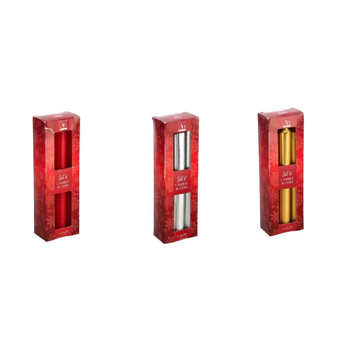 S/6 candele cera a3c nat diam2xh19