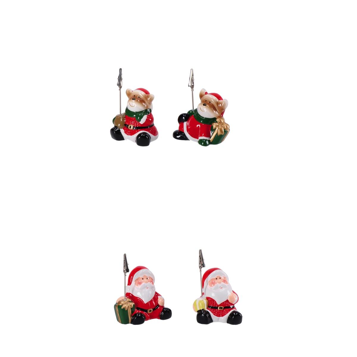 Segnaposto natalizio in ceramica 8x5 cm  h.9,5 cm