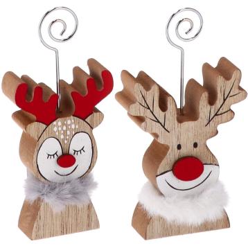 Segnaposto natalizio in mdf renna 7x2,5 cm h.12,5 cm