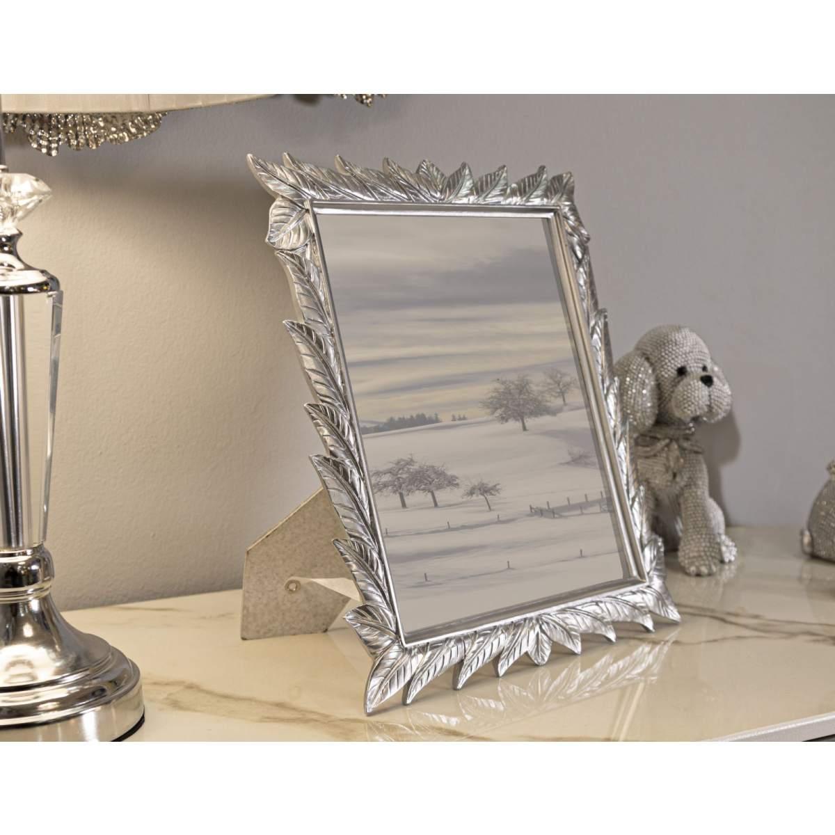 Cornice leavy silver cm 27x2x32,3 (misura interna cm 20x25) min 2<br>