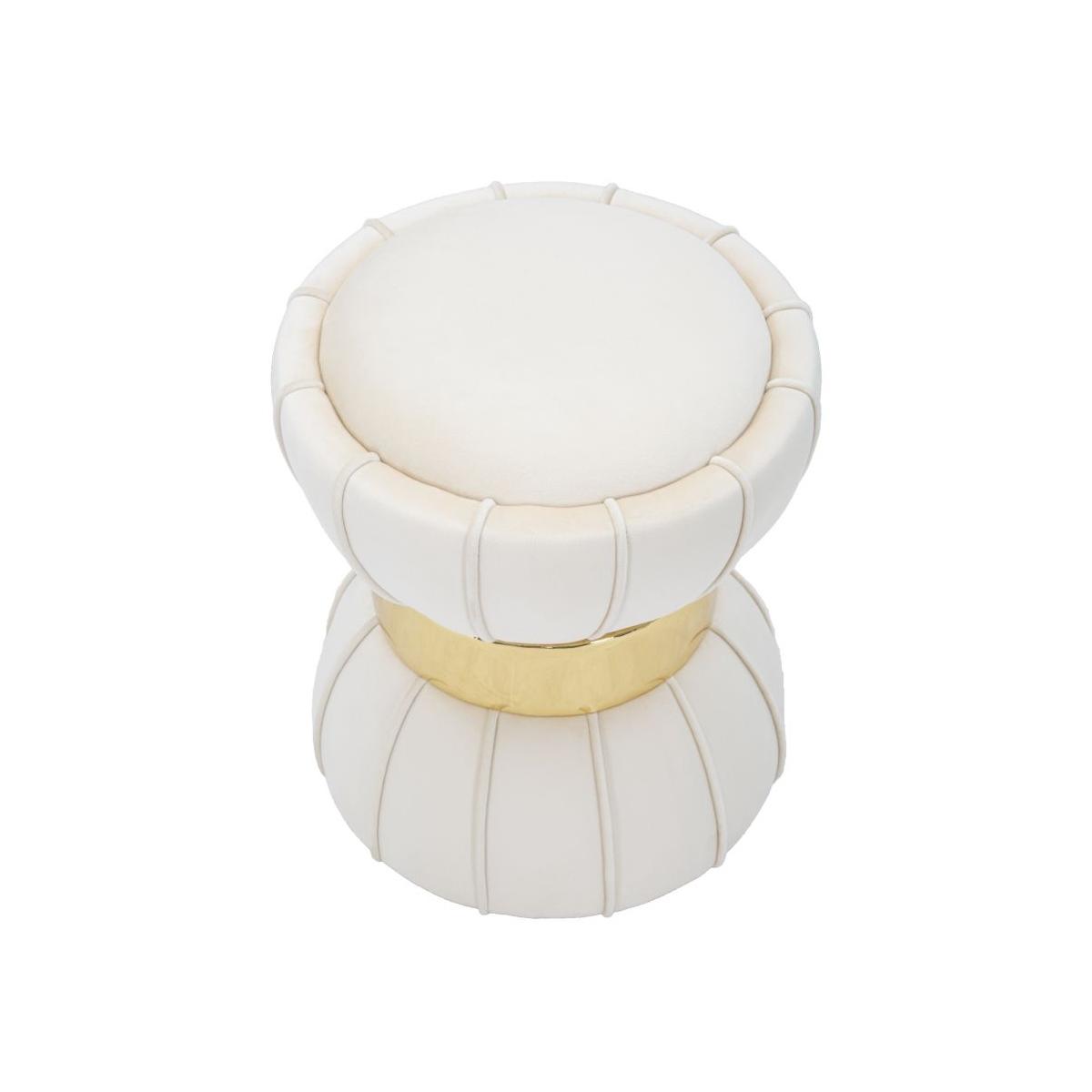 Sgabello flower crema cm Ø 40x44