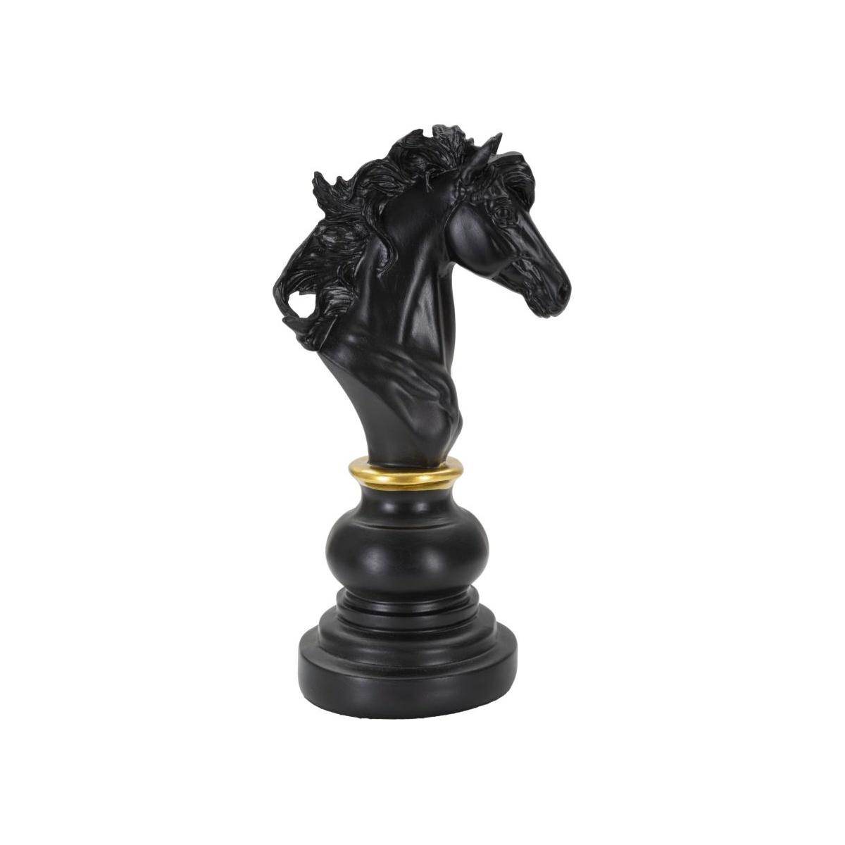 Cavallo nero e oro cm 14x11x27