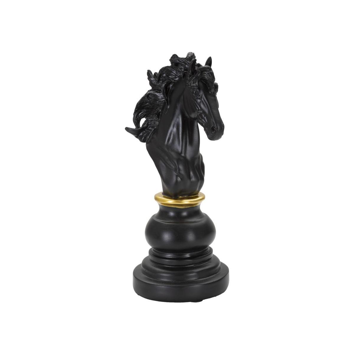 Cavallo nero e oro cm 14x11x27
