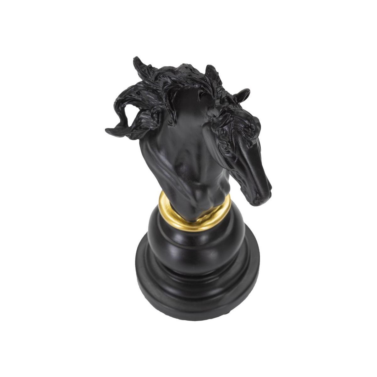 Cavallo nero e oro cm 14x11x27