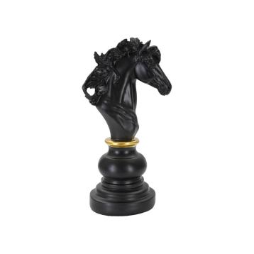 Cavallo nero e oro cm 14x11x27