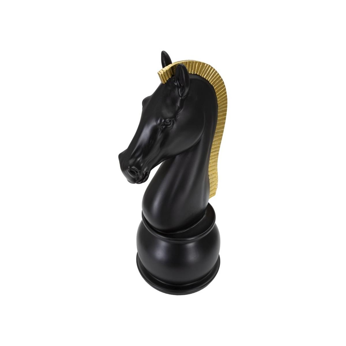Cavallo nero e oro cm Ø 18,5x50