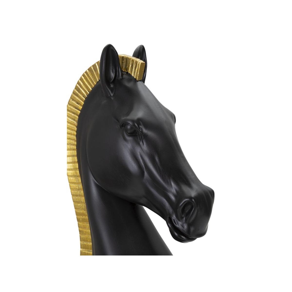 Cavallo nero e oro cm Ø 18,5x50