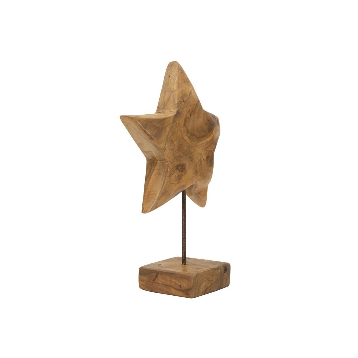 Scultura stella in teak riciclato cm 28x12x42 (pezzi unici - non rip. in serie)