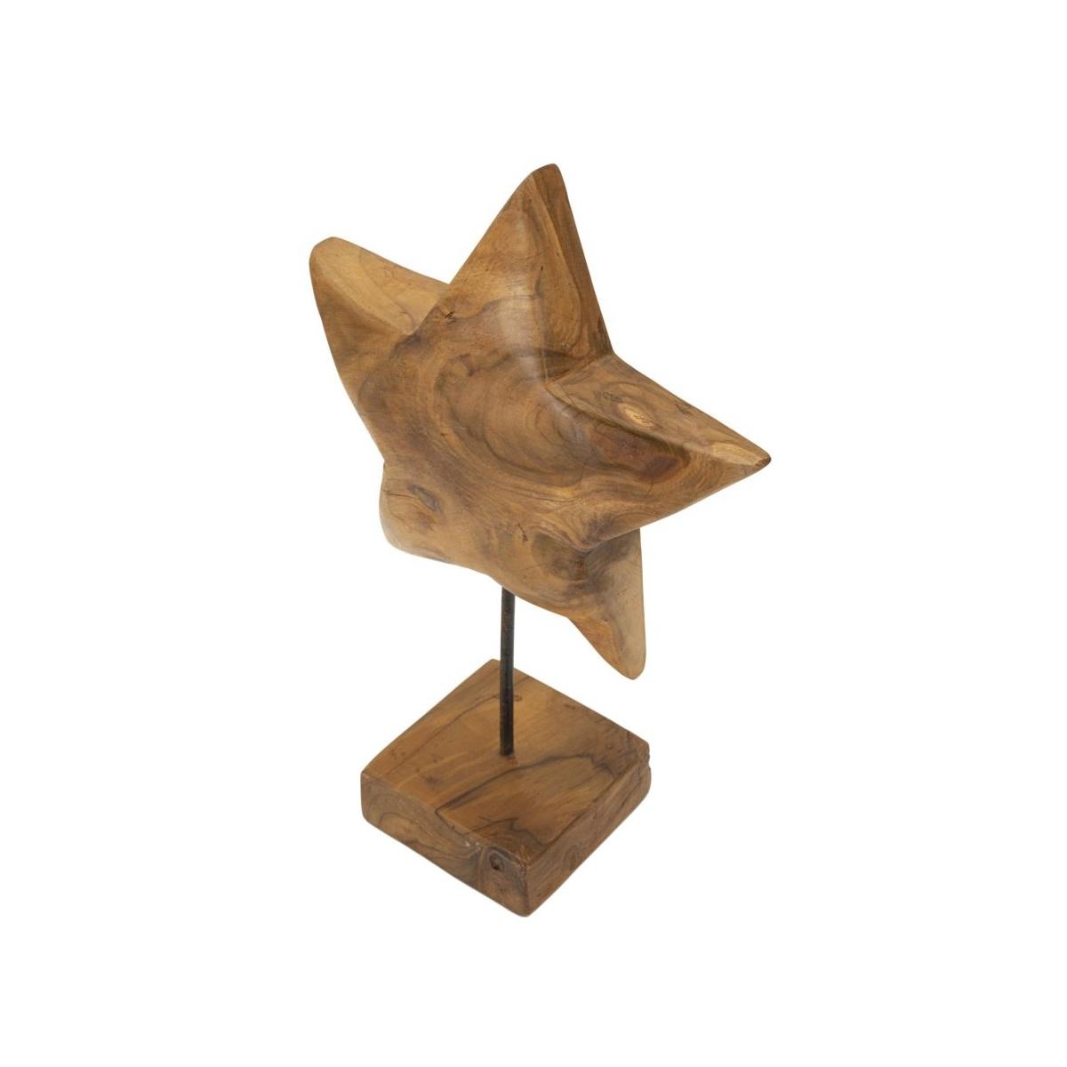 Scultura stella in teak riciclato cm 28x12x42 (pezzi unici - non rip. in serie)