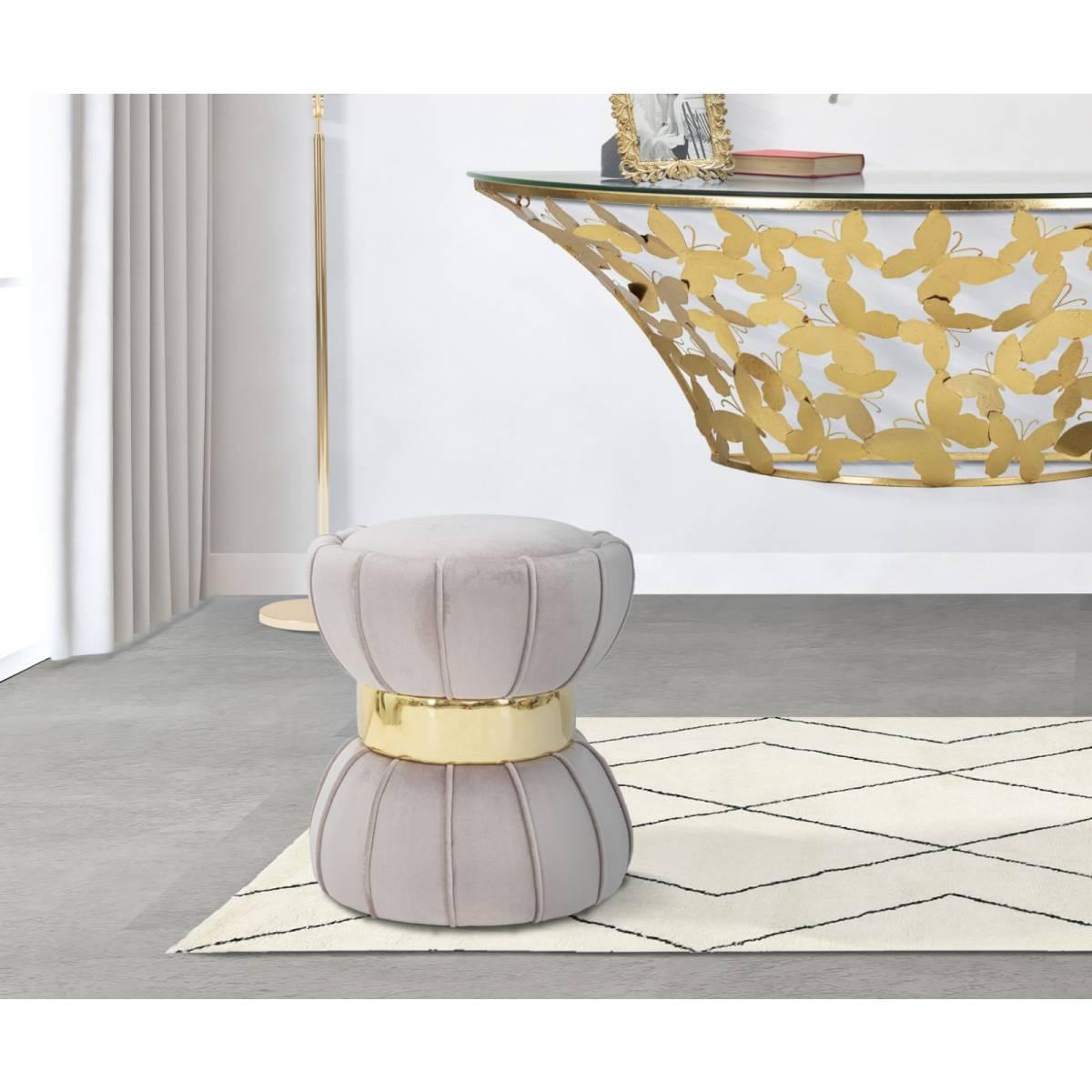 Sgabello flower grigio cm Ø 40x44