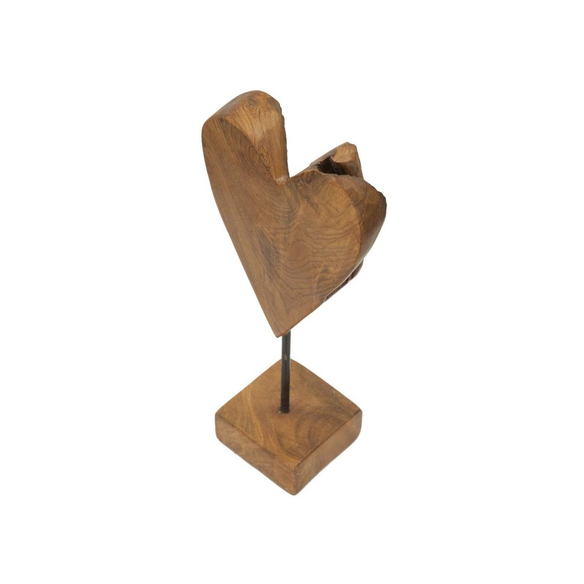 Scultura cuore in teak ric. cm 15x10x35 min 2 (pezzi unici - non rip. in serie)