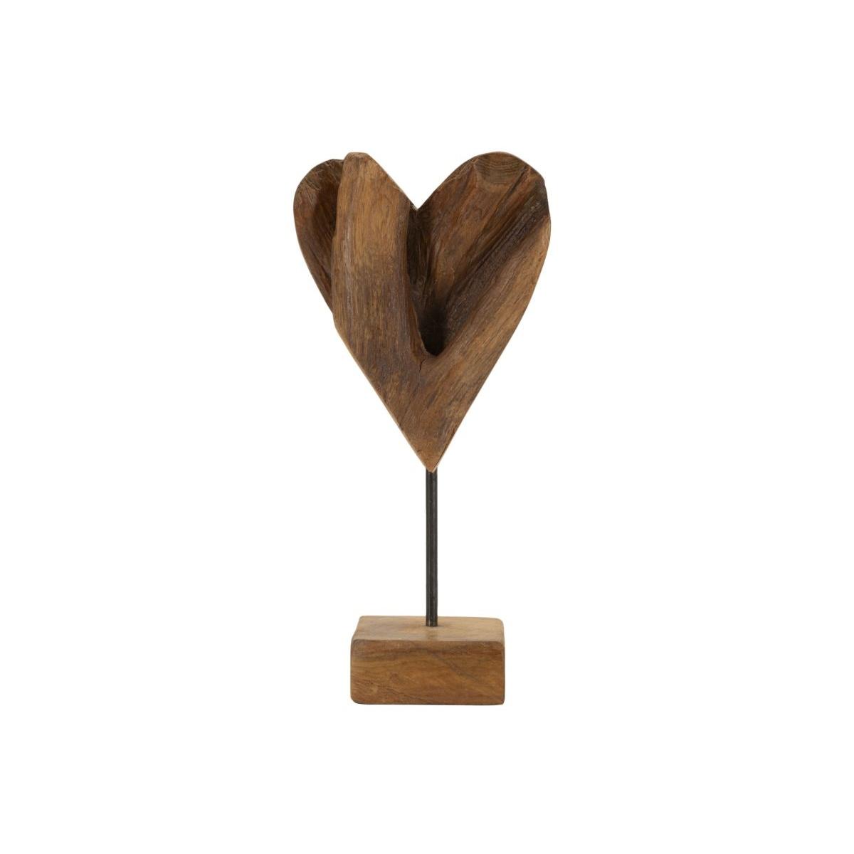 Scultura cuore in teak ric. cm 15x10x35 min 2 (pezzi unici - non rip. in serie)