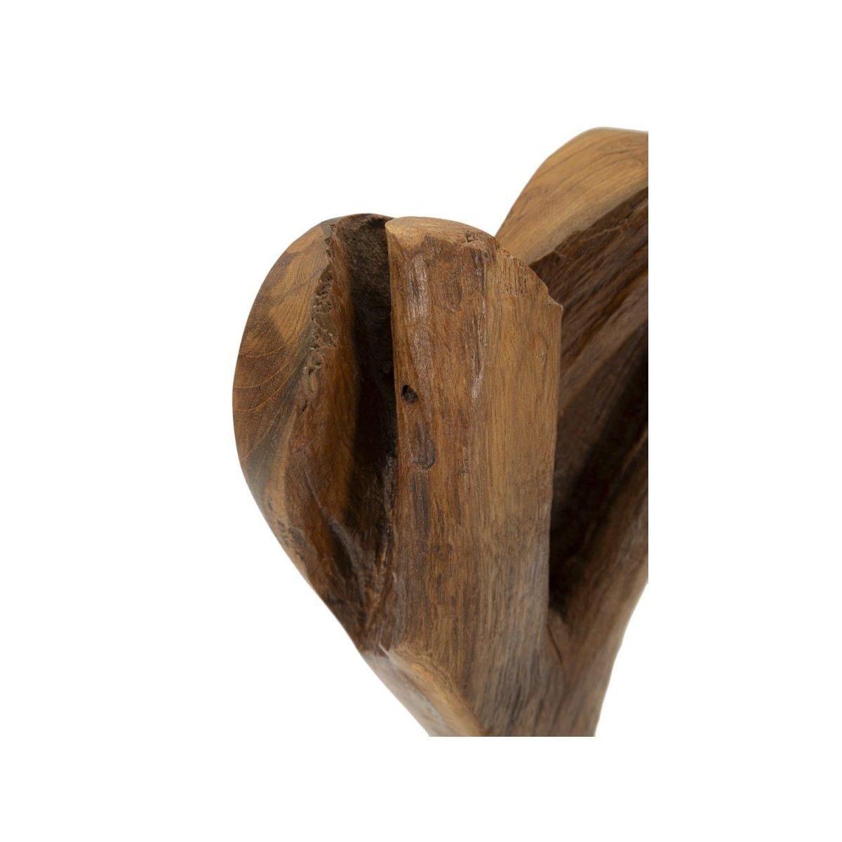 Scultura cuore in teak ric. cm 15x10x35 min 2 (pezzi unici - non rip. in serie)