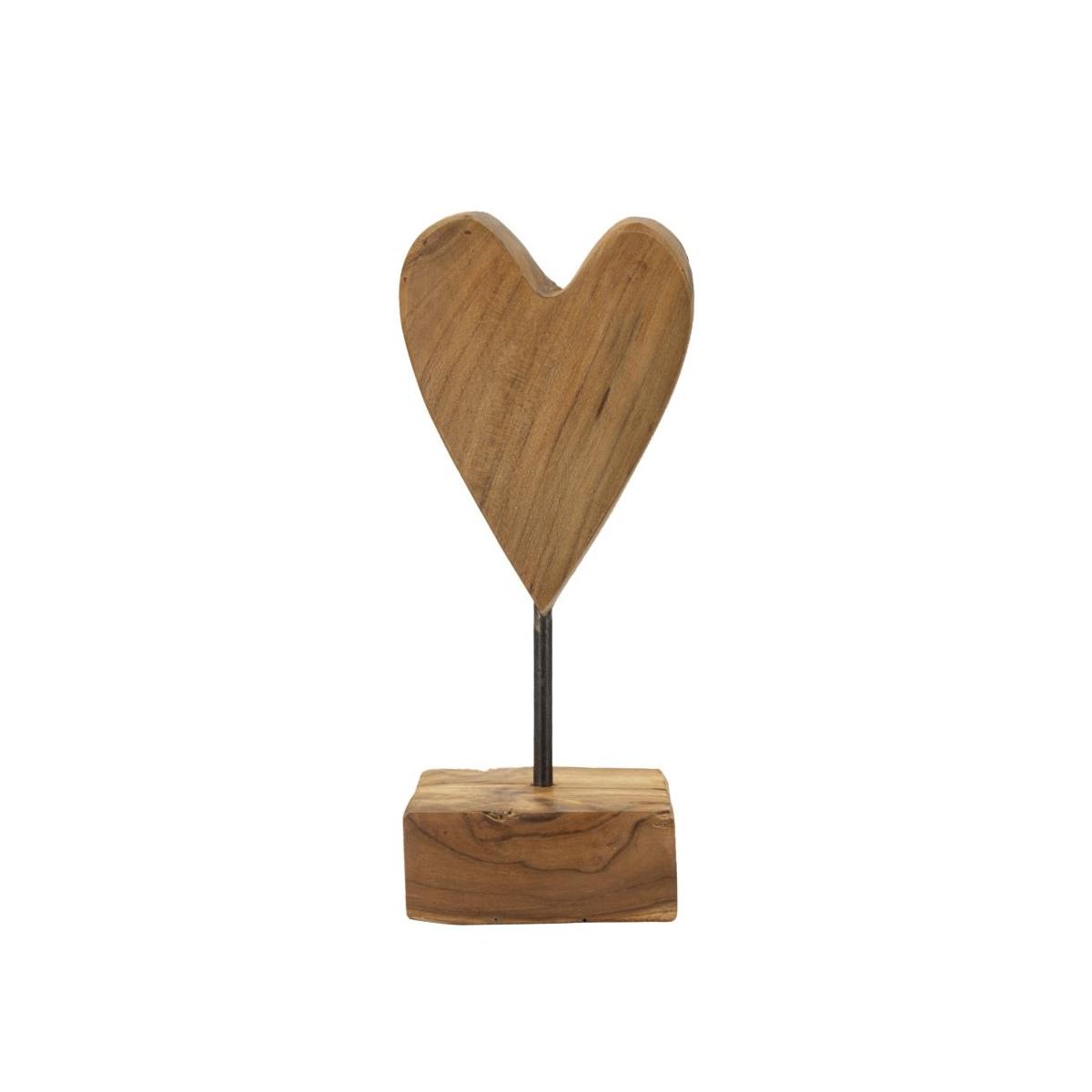Scultura cuore in teak ric. cm 10x10x25 min 2 (pezzi unici - non rip. in serie)