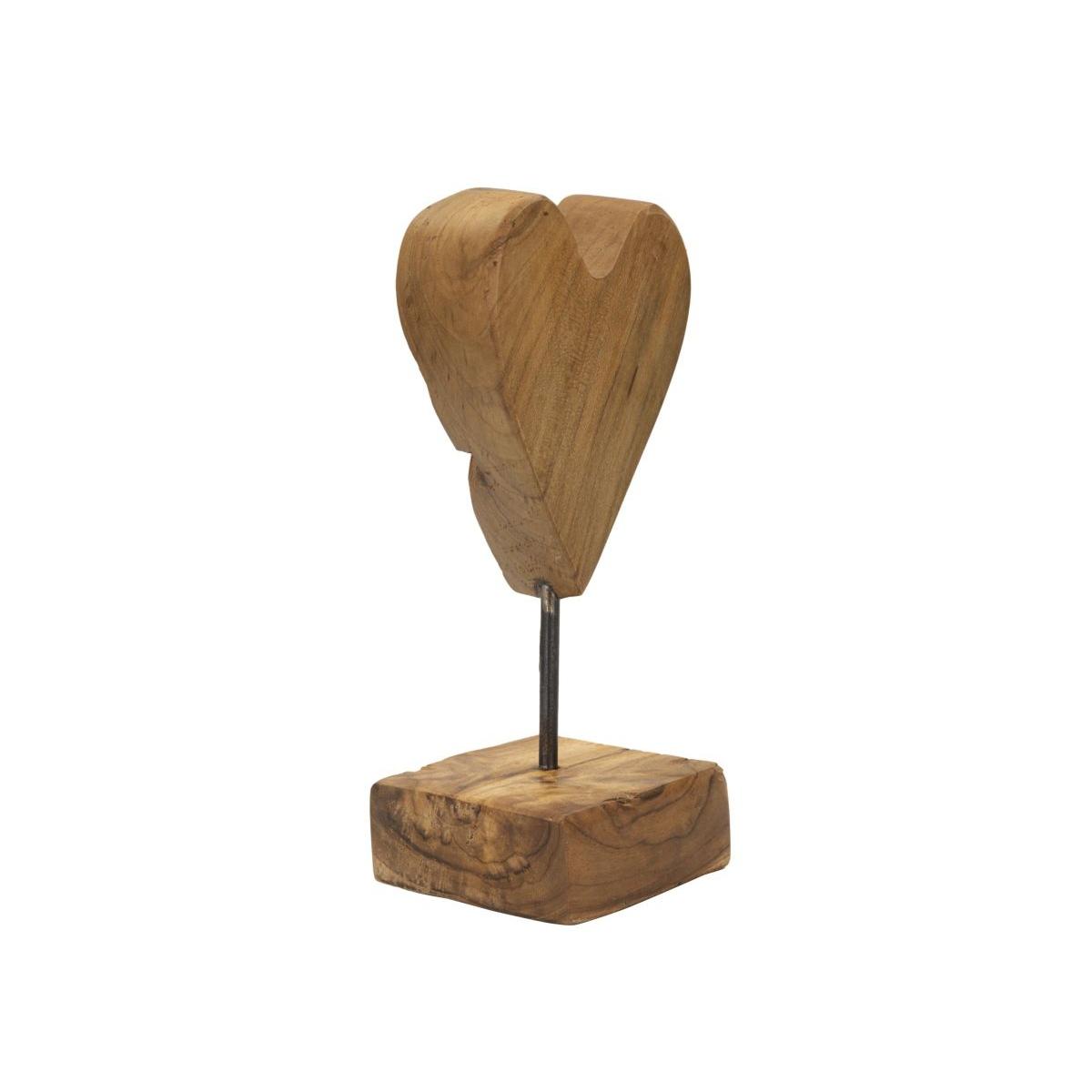 Scultura cuore in teak ric. cm 10x10x25 min 2 (pezzi unici - non rip. in serie)