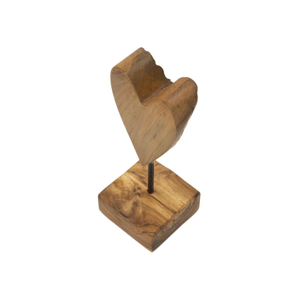Scultura cuore in teak ric. cm 10x10x25 min 2 (pezzi unici - non rip. in serie)