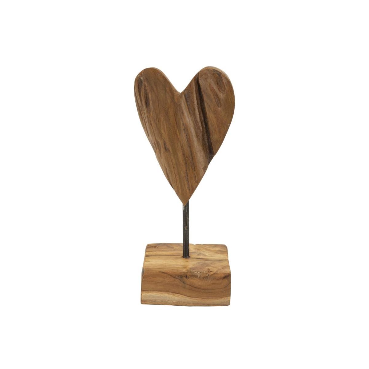 Scultura cuore in teak ric. cm 10x10x25 min 2 (pezzi unici - non rip. in serie)
