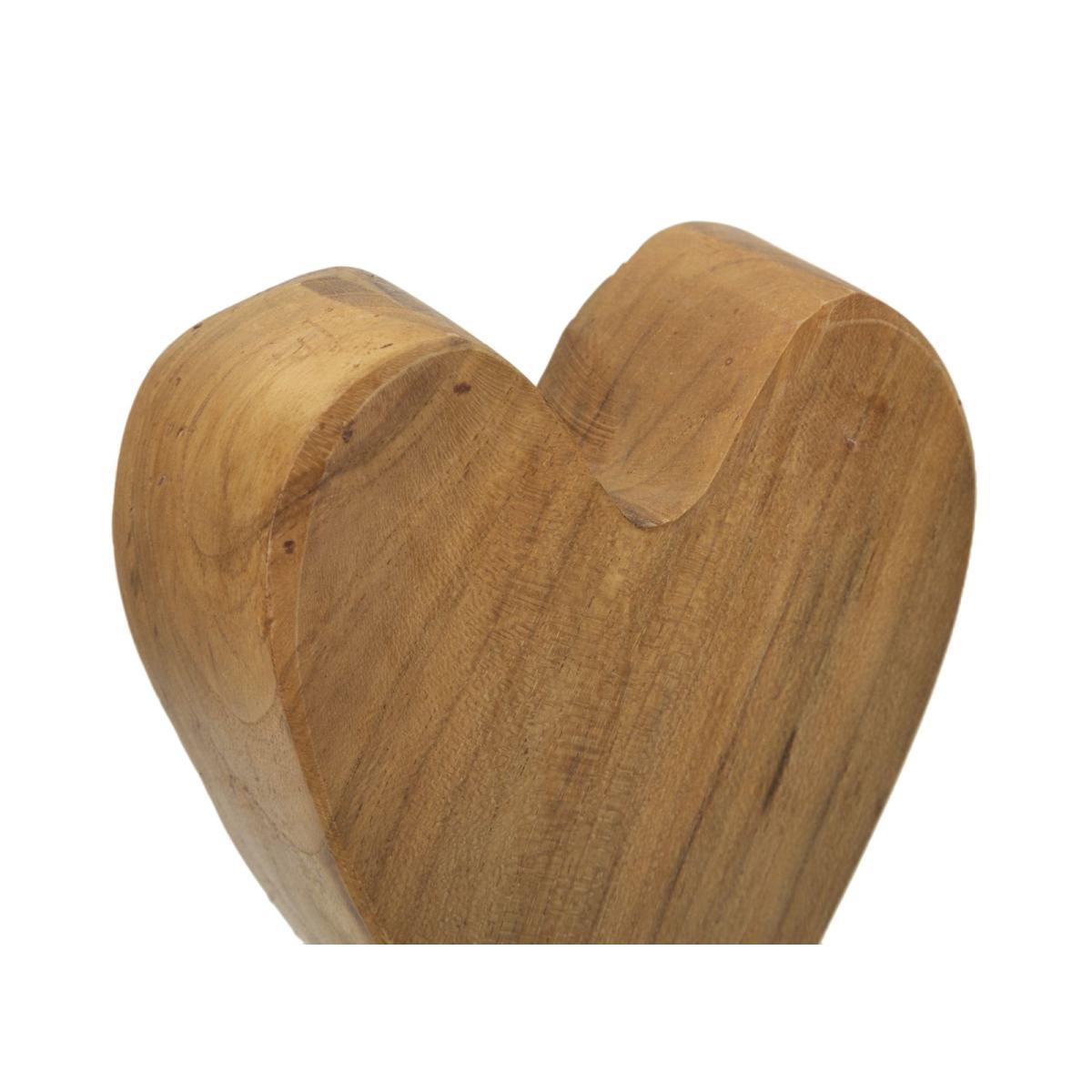 Scultura cuore in teak ric. cm 10x10x25 min 2 (pezzi unici - non rip. in serie)