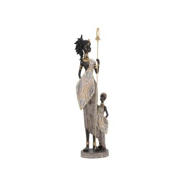 Masai tribal c/figlio cm 11,5x8,5x46