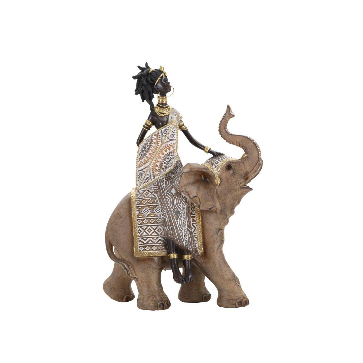 Masai tribal c/elefante cm 22,5x12x32,5