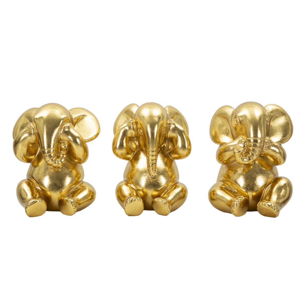 Elefante non vedo/non sento/ non parlo set 3 pz cm Ø 15,5x20,5
