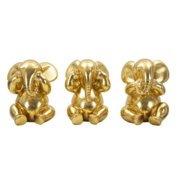 Elefante non vedo/non sento/ non parlo set 3 pz cm Ø 15,5x20,5