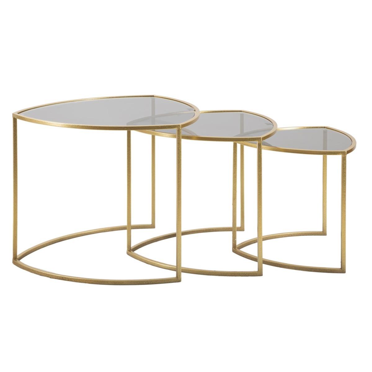 Tavolinetti da caffe' triangle set 3 pz cm Ø 60x50-50x45-40x40