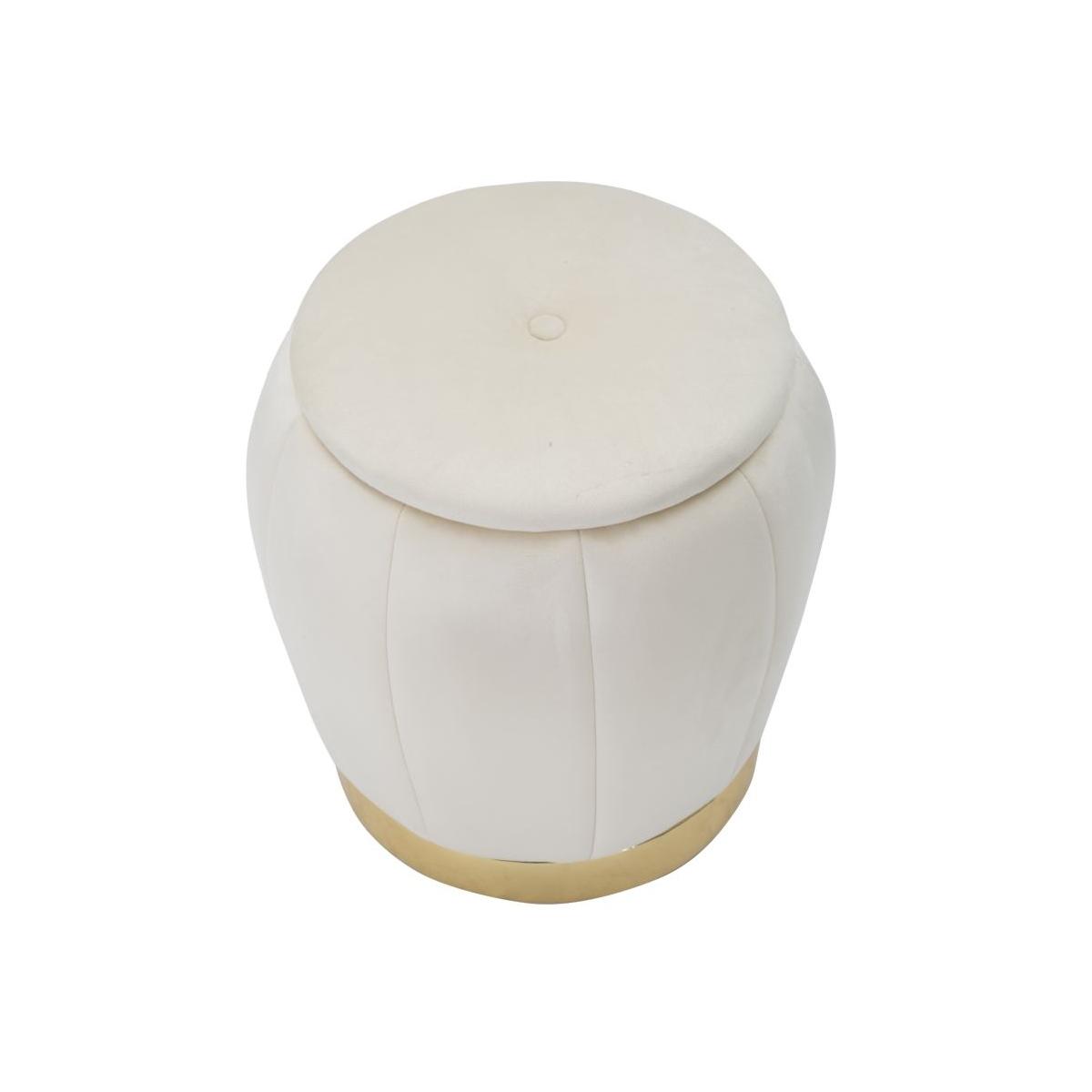 Puff/contenitore paris crema/gold cm Ø 43x43